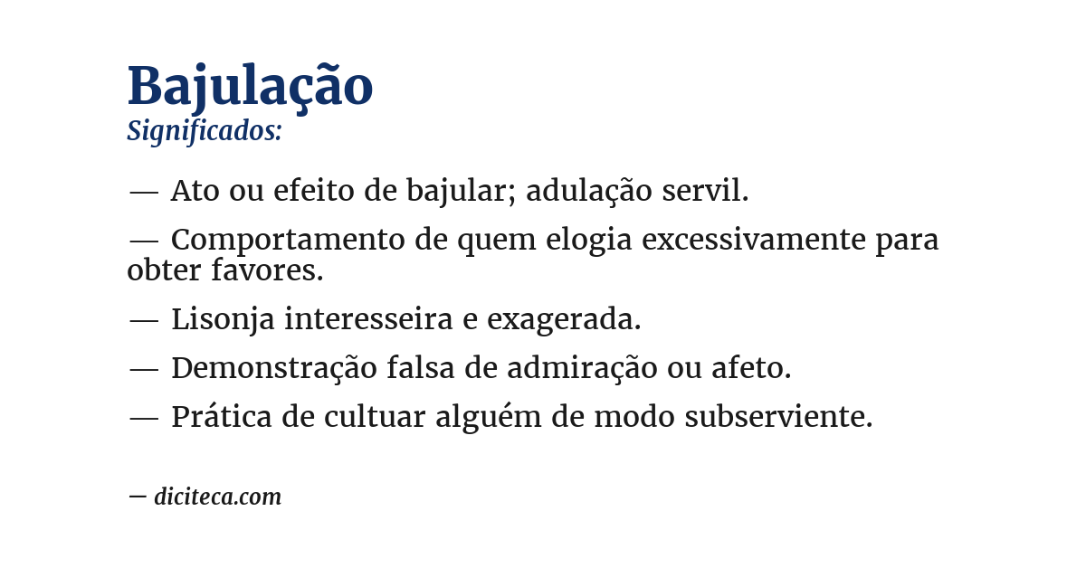 Significado de bajulação