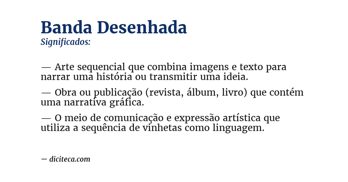 Significado de banda desenhada