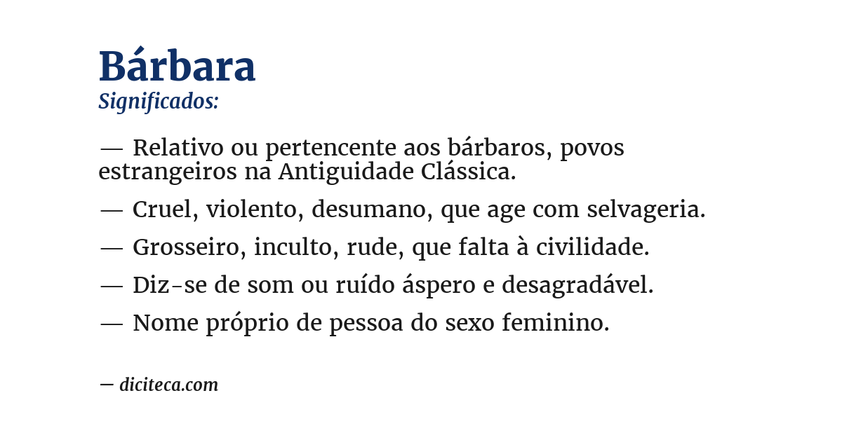 Significado de bárbara