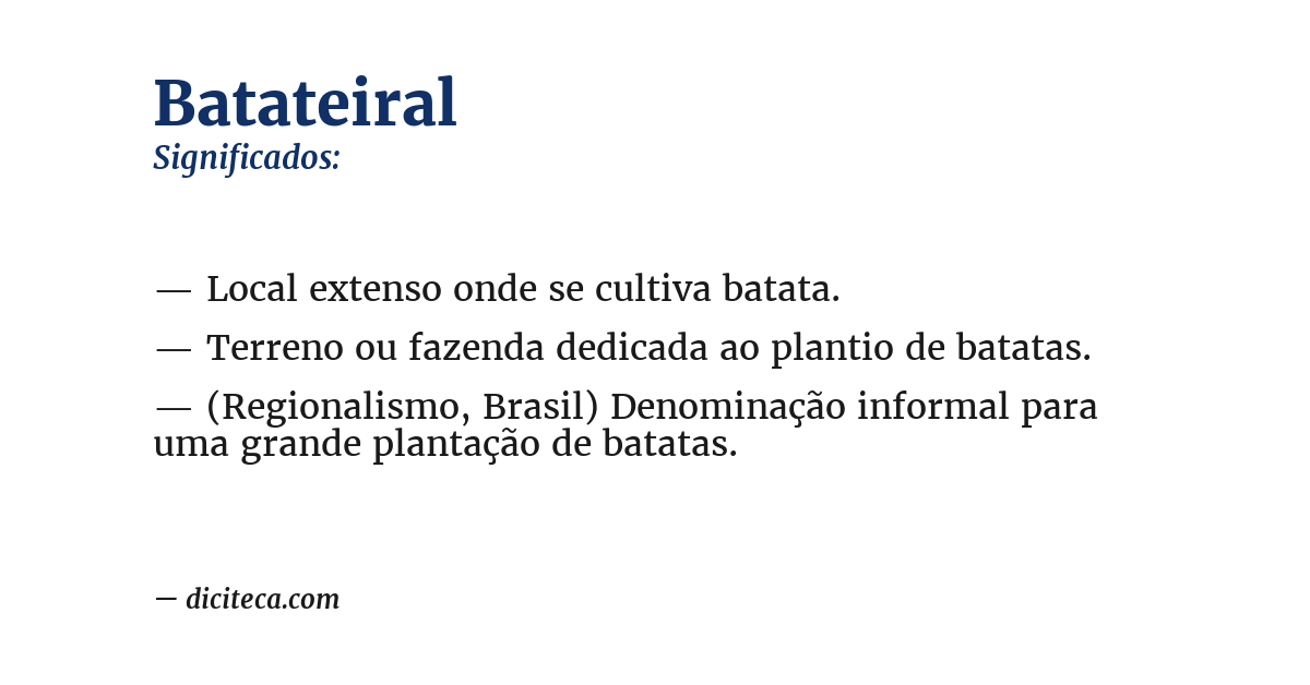 Significado de batateiral