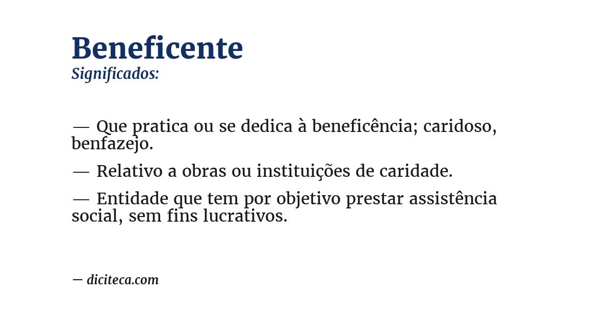 Significado de beneficente