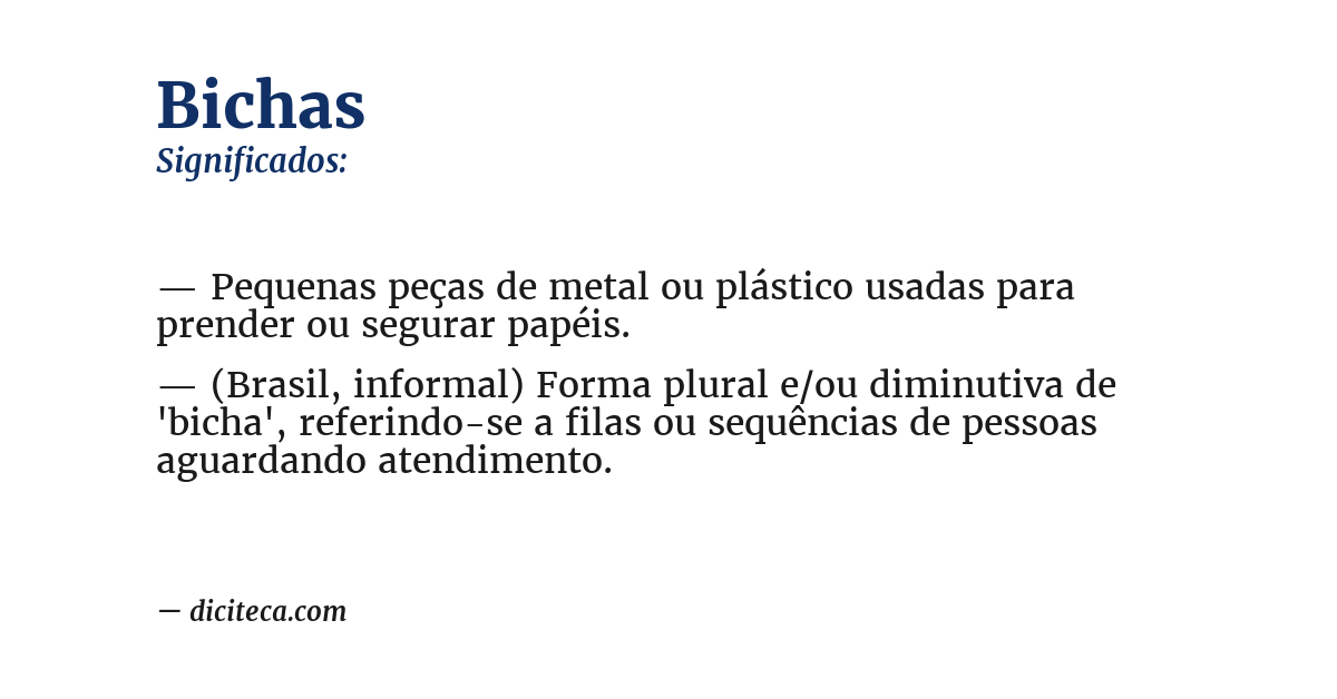 Significado de bichas