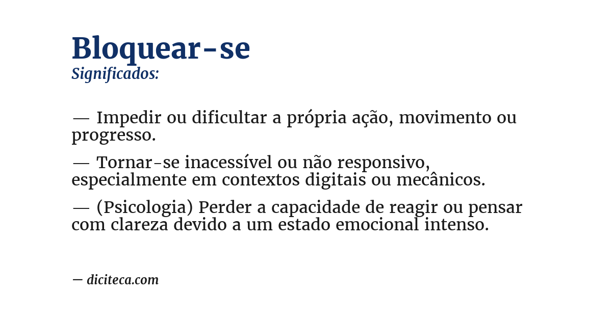 Significado de bloquear-se