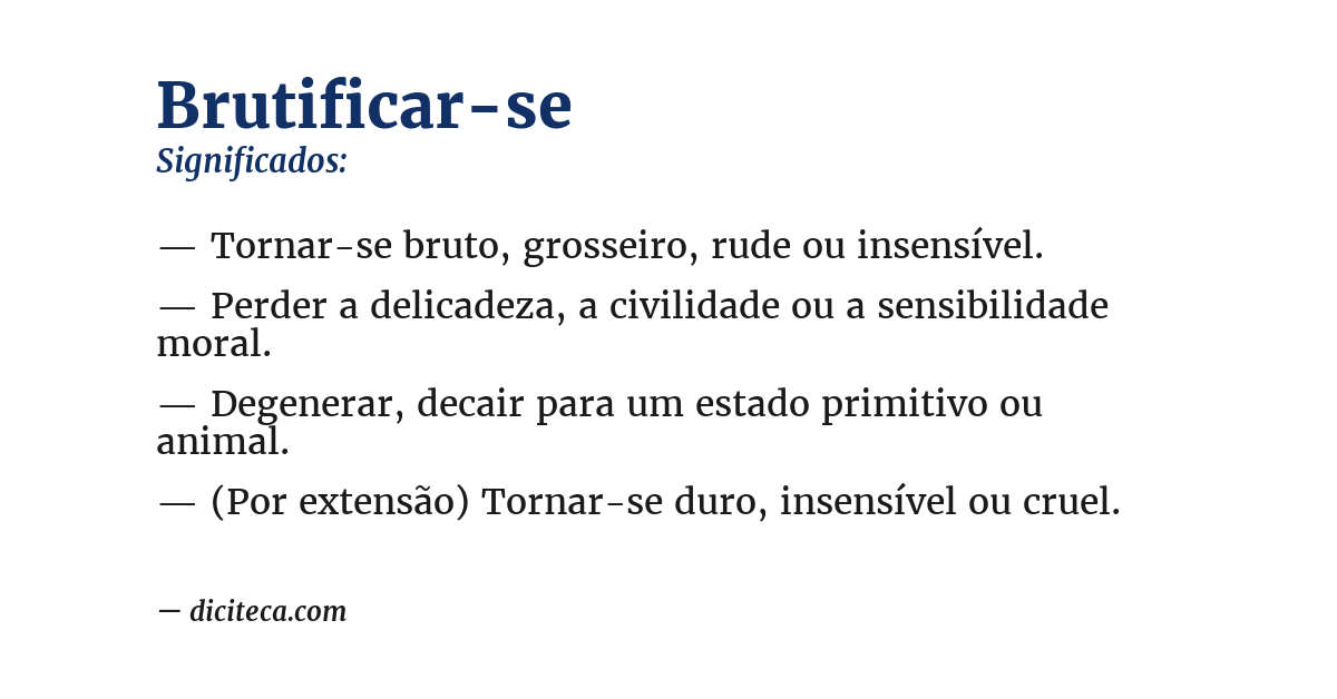 Significado de brutificar-se