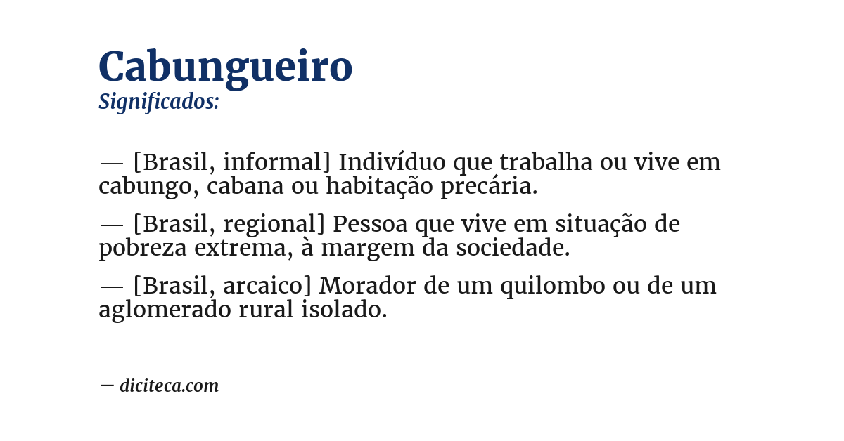 Significado de cabungueiro