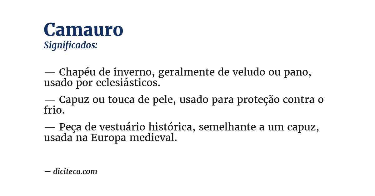 Significado de camauro