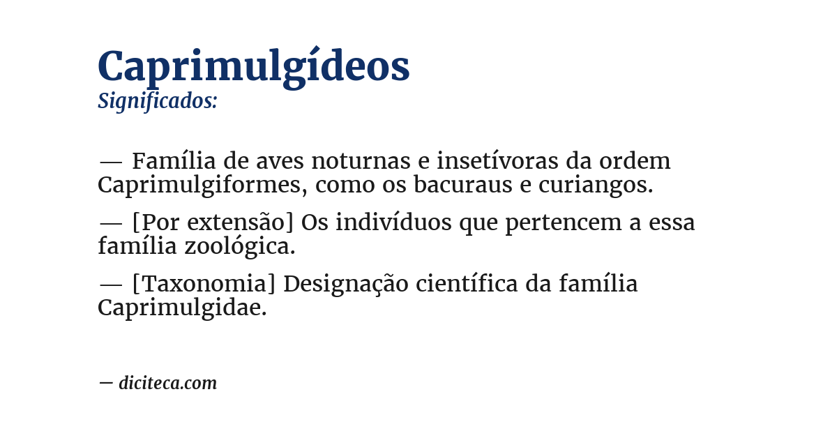 Significado de caprimulgídeos