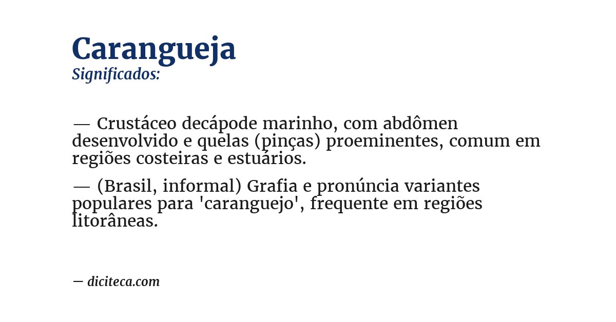Significado de carangueja