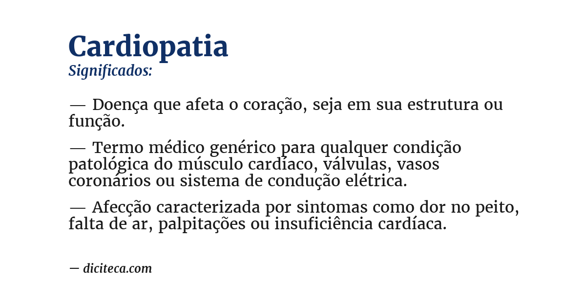 Significado de cardiopatia