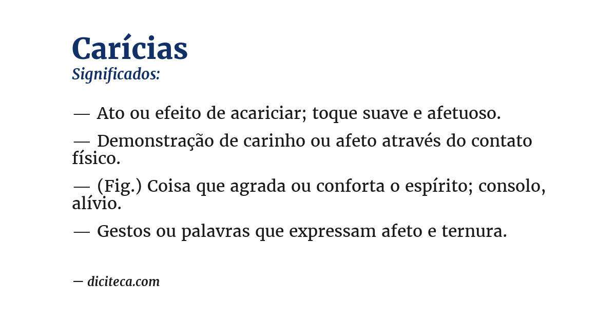 Significado de carícias