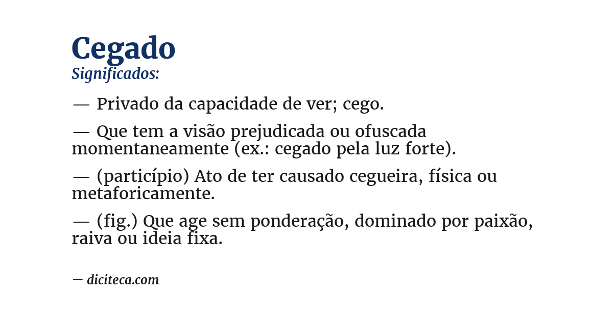 Significado de cegado