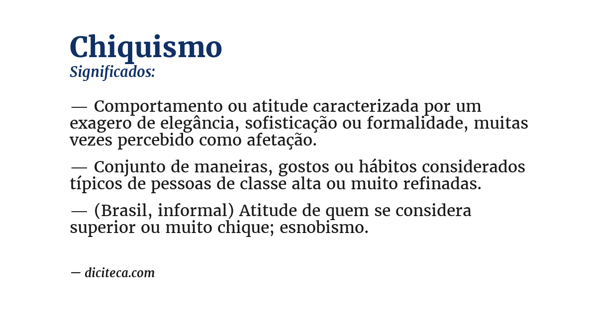 Significado de chiquismo