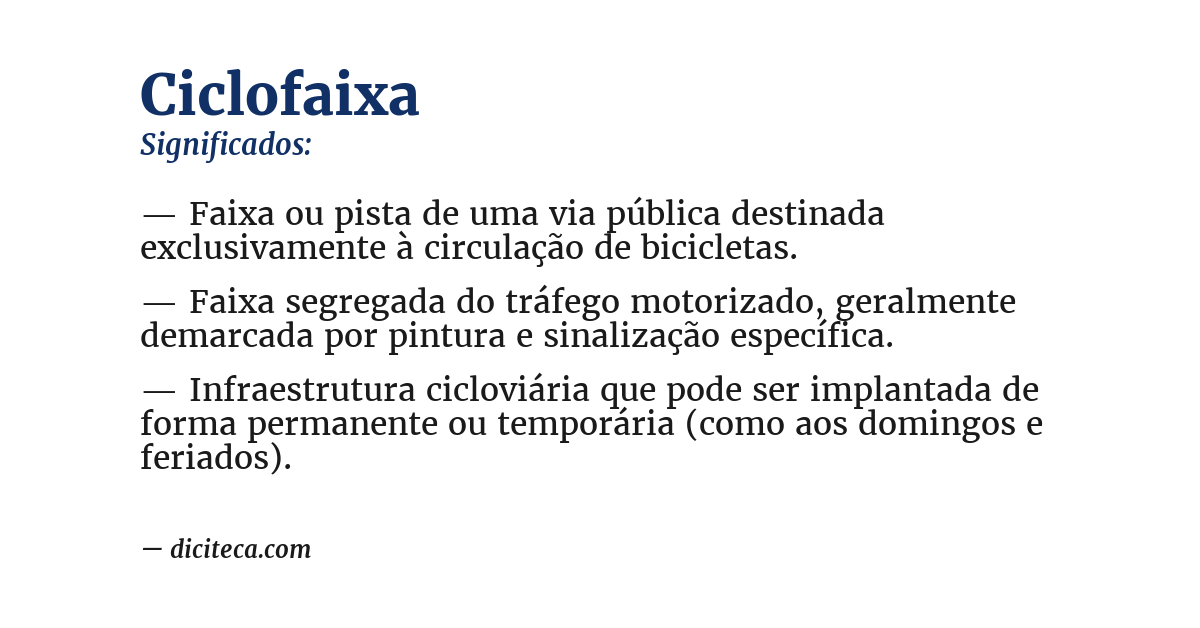 Significado de ciclofaixa