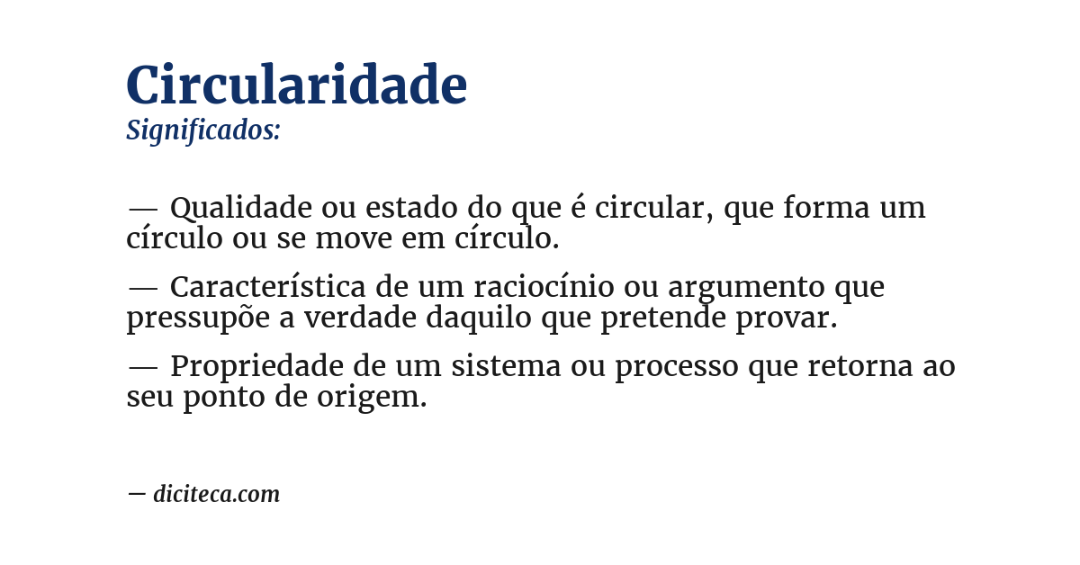 Significado de circularidade