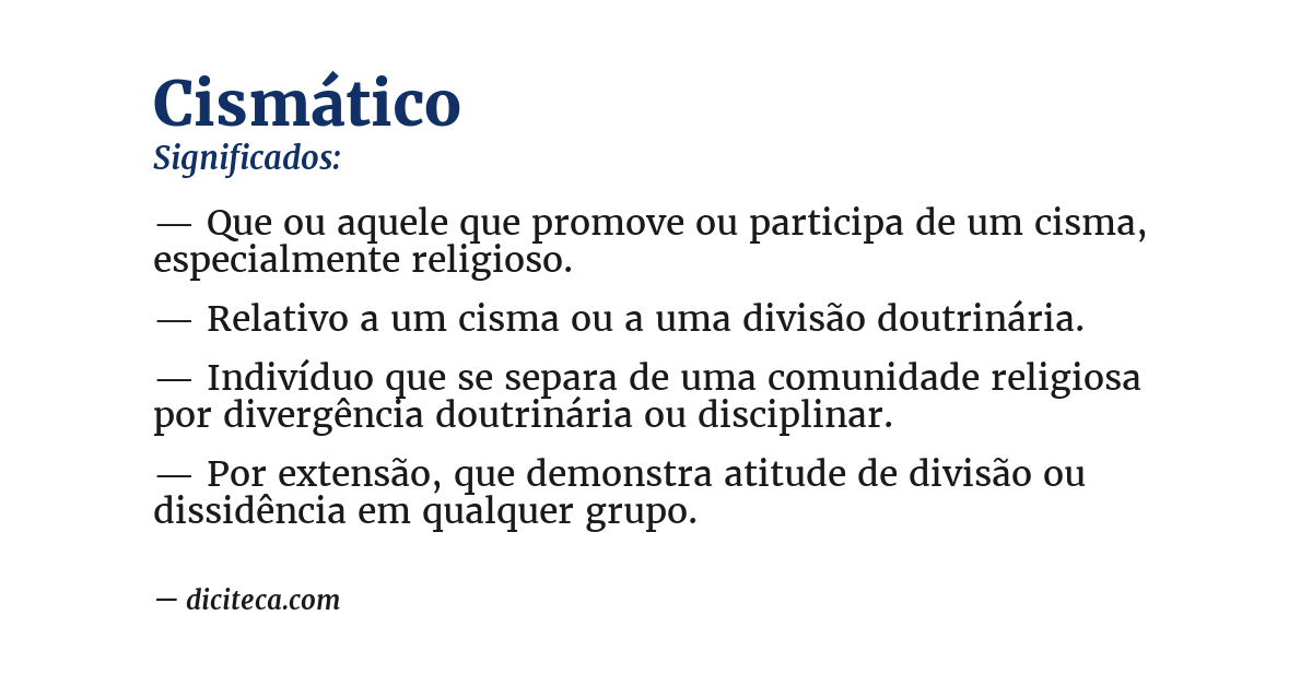 Significado de cismático