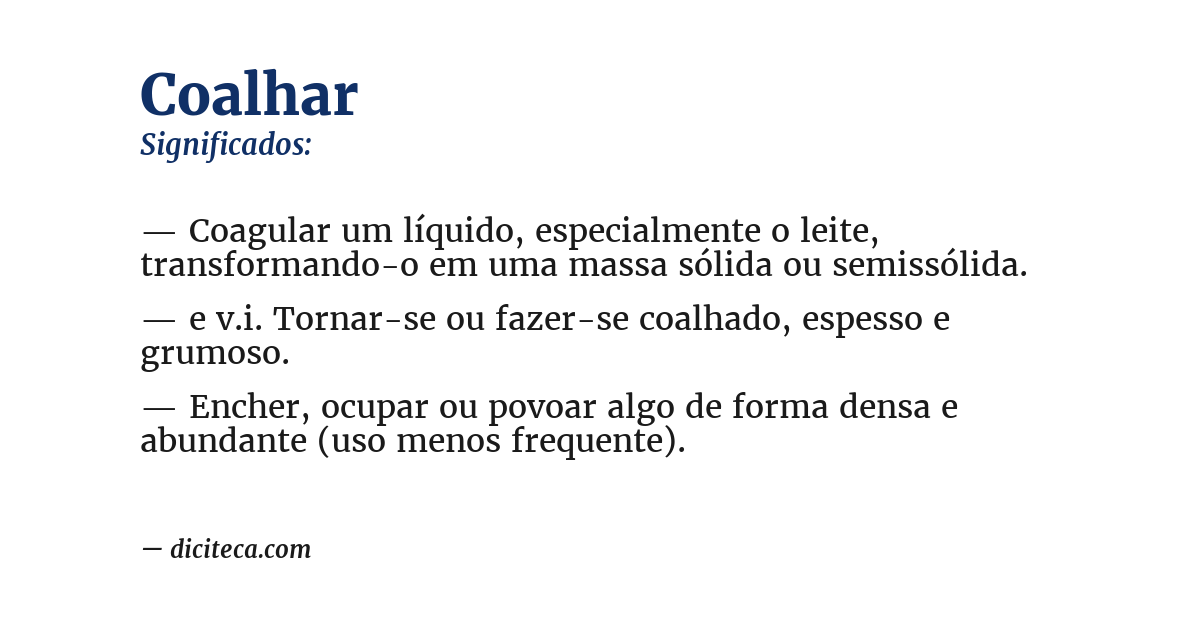Significado de coalhar