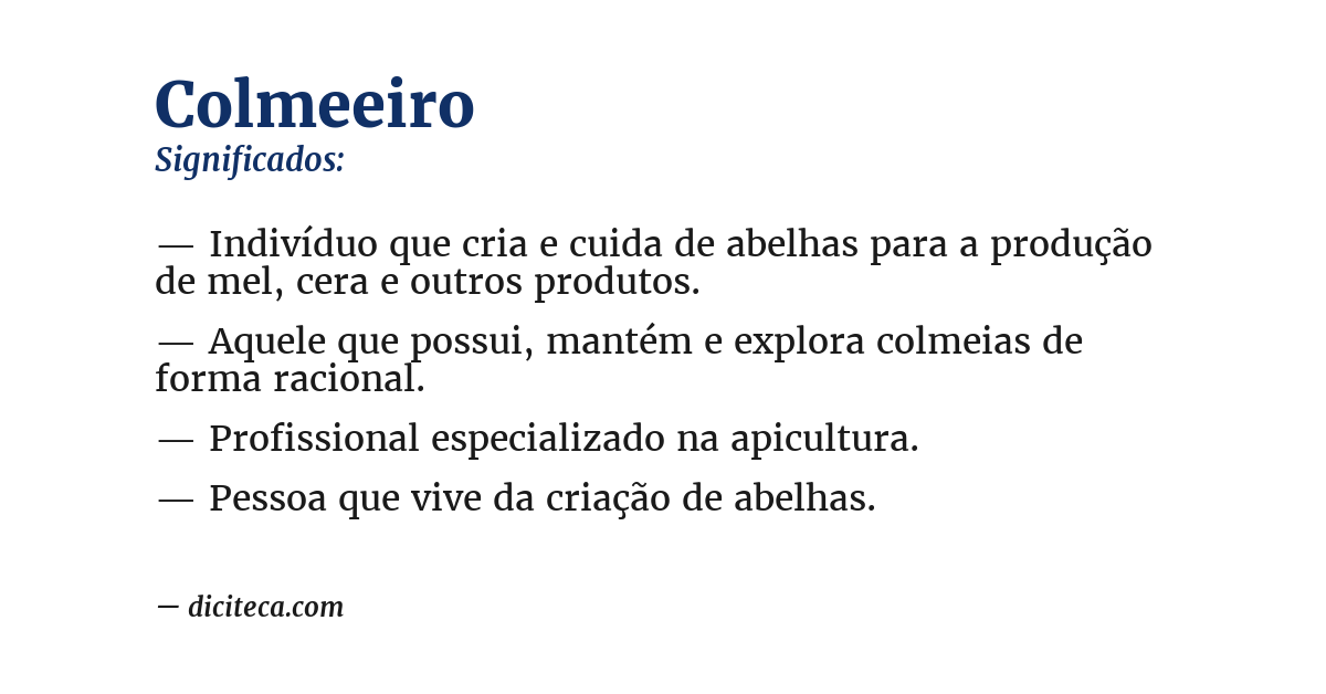 Significado de colmeeiro