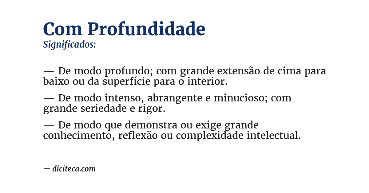 Significado de com profundidade