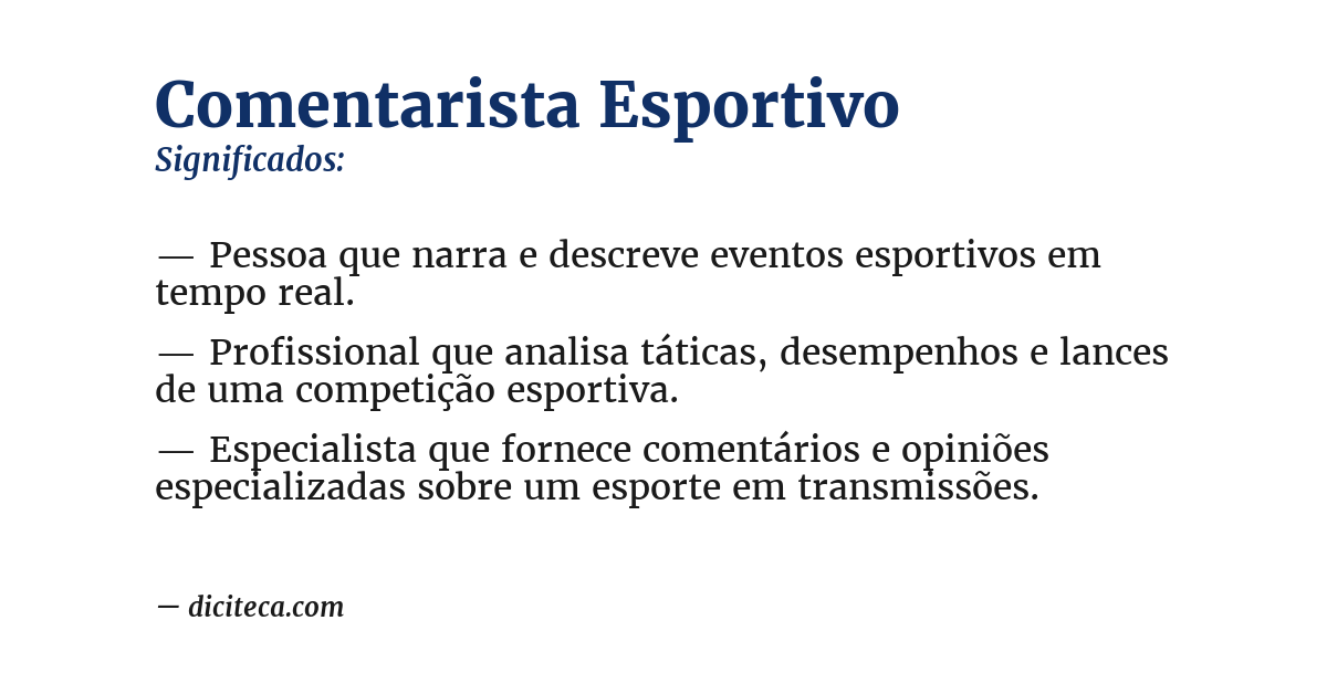 Significado de comentarista esportivo