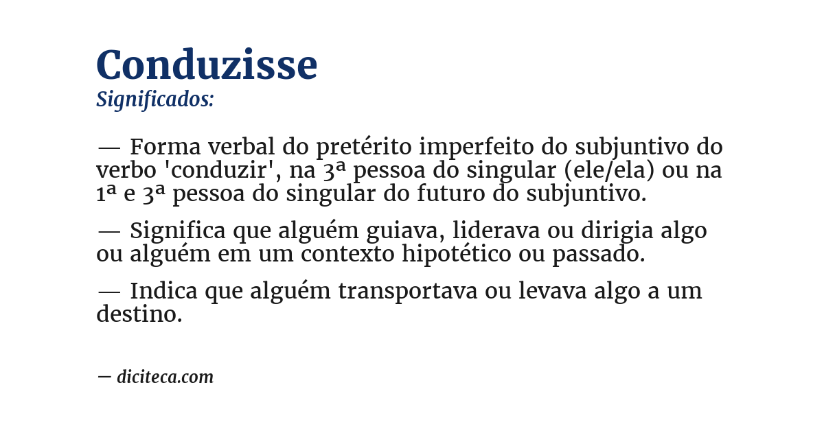 Significado de conduzisse