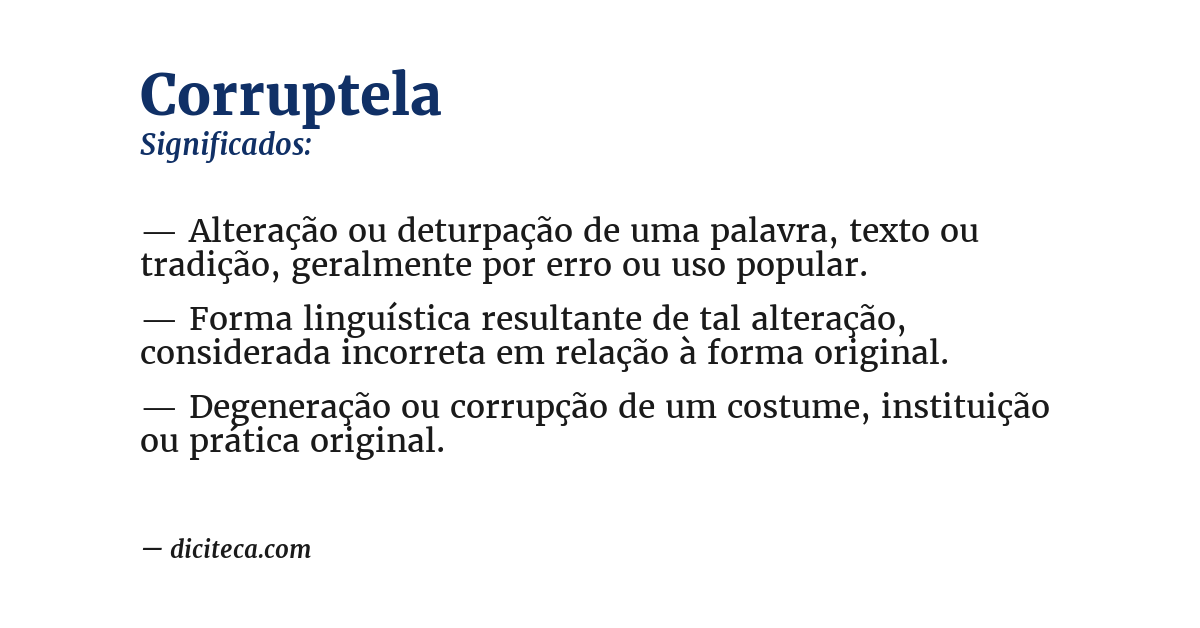 Significado de corruptela
