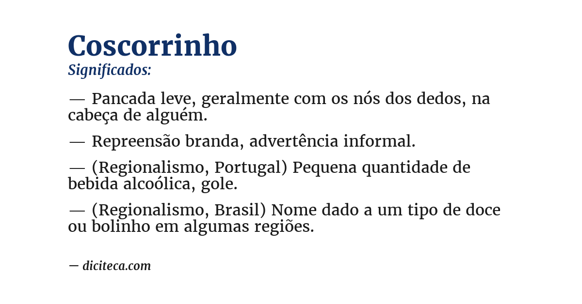 Significado de coscorrinho