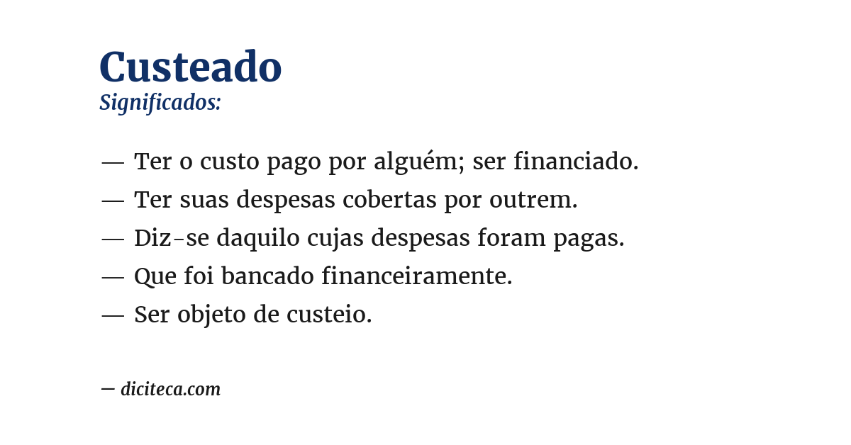 Significado de custeado