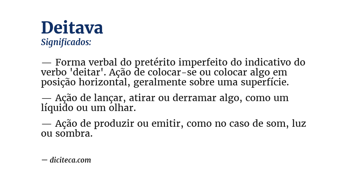 Significado de deitava
