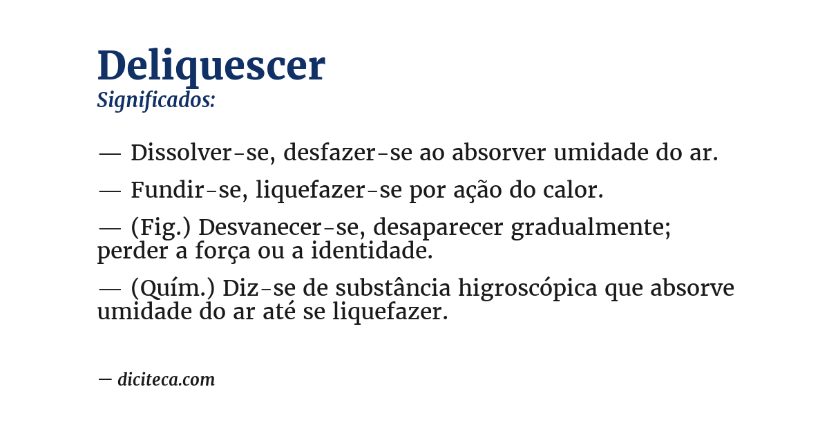 Significado de deliquescer
