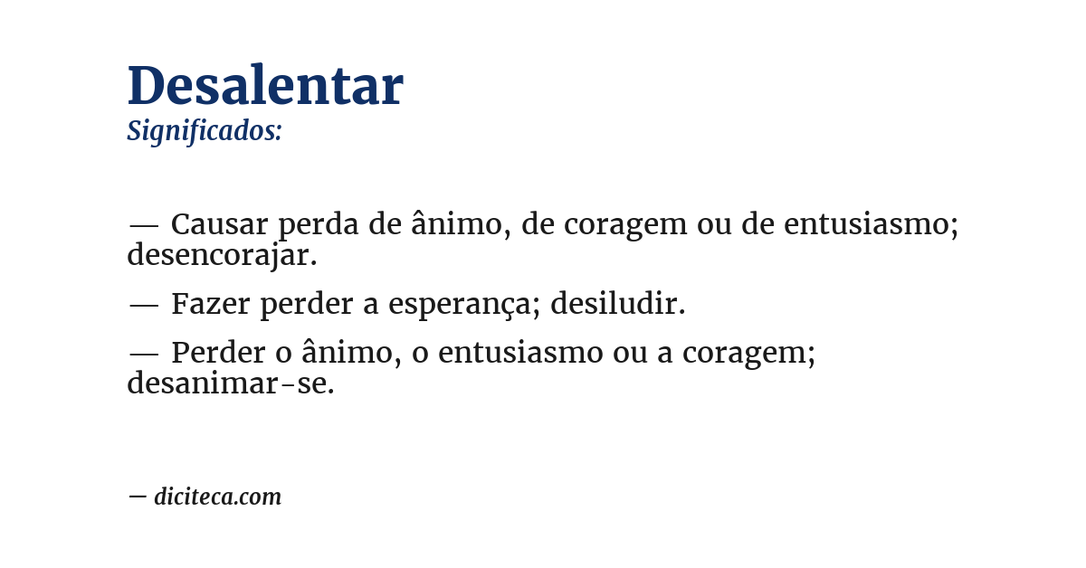 Significado de desalentar