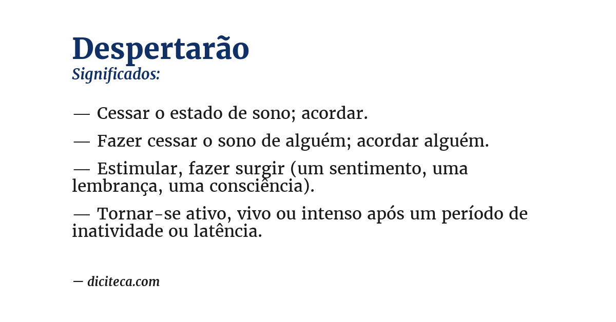 Significado de despertarão