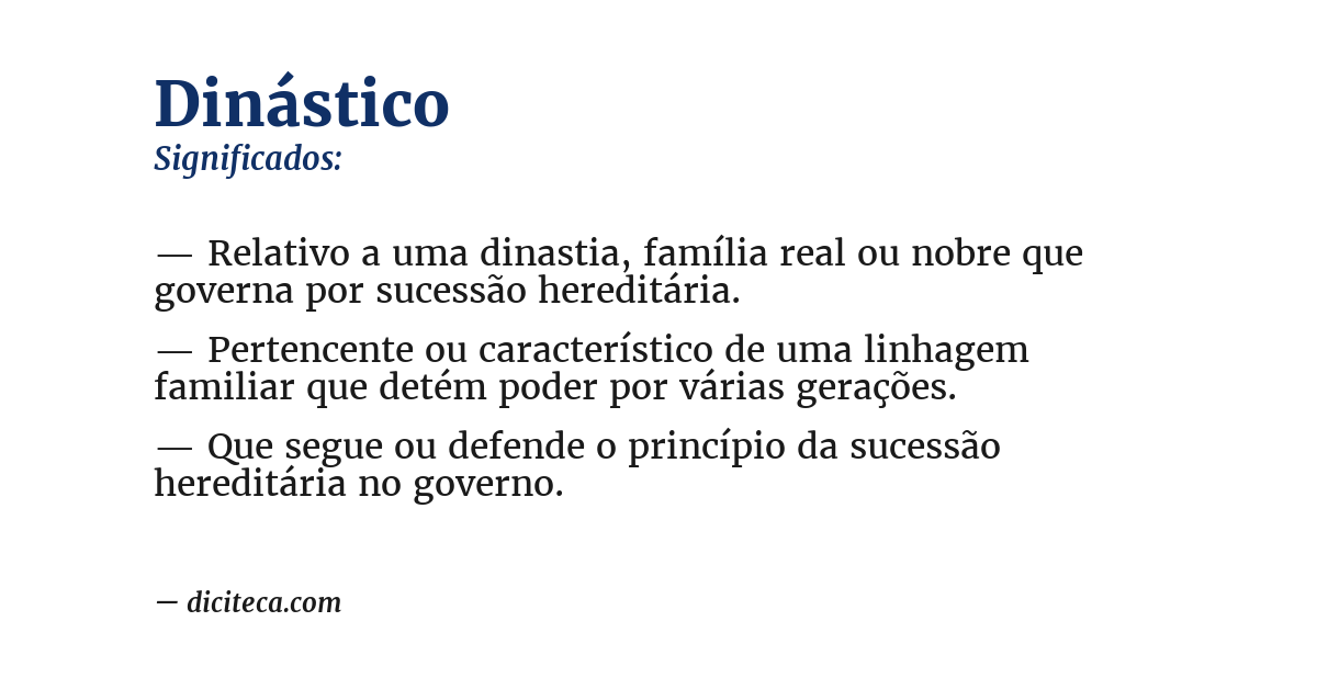 Significado de dinástico