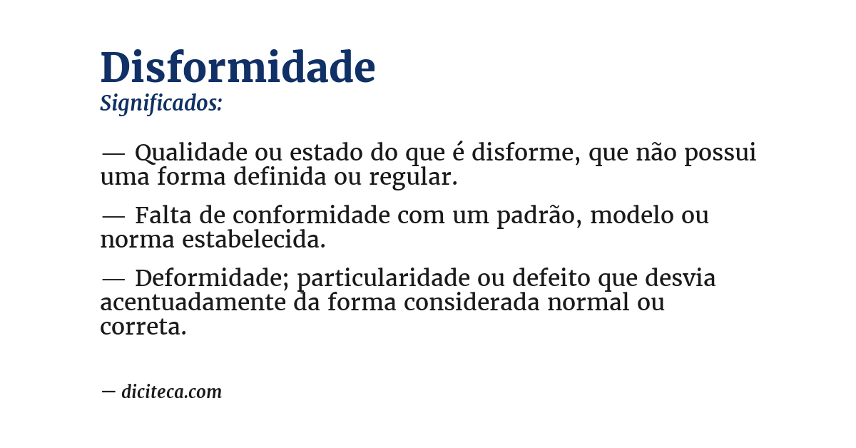 Significado de disformidade