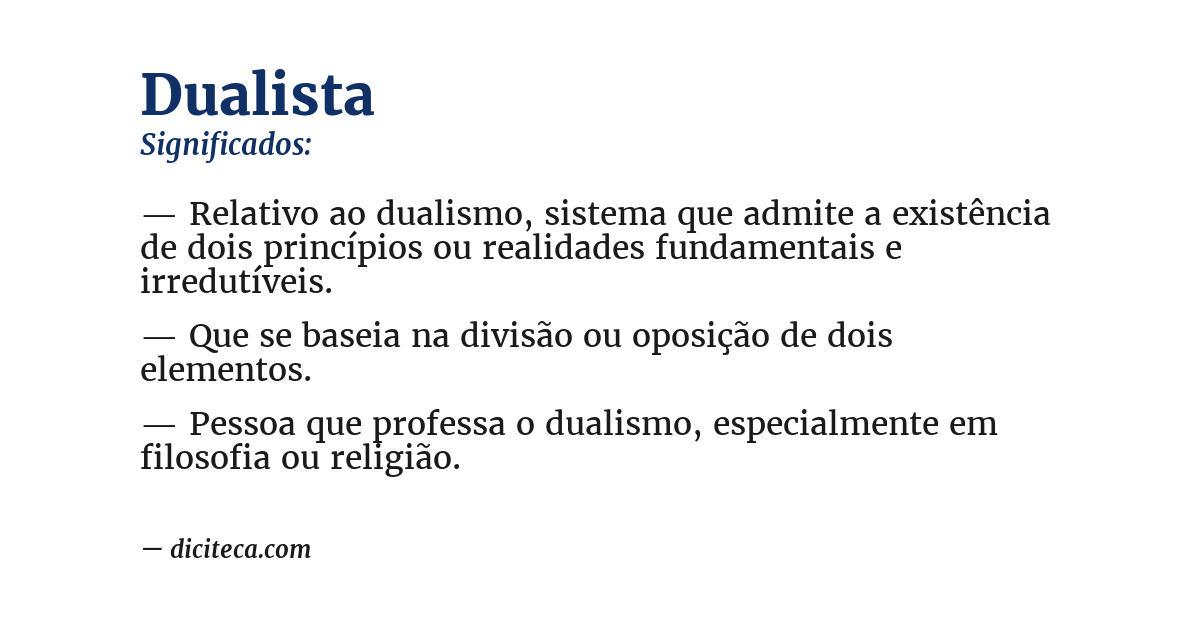 Significado de dualista