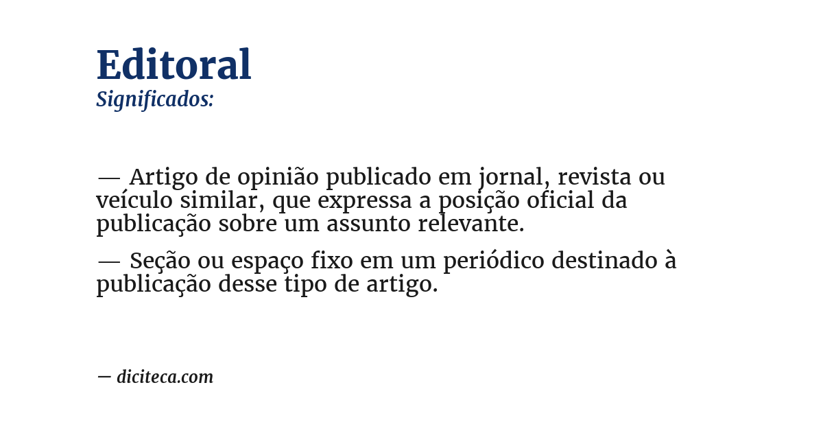 Significado de editoral
