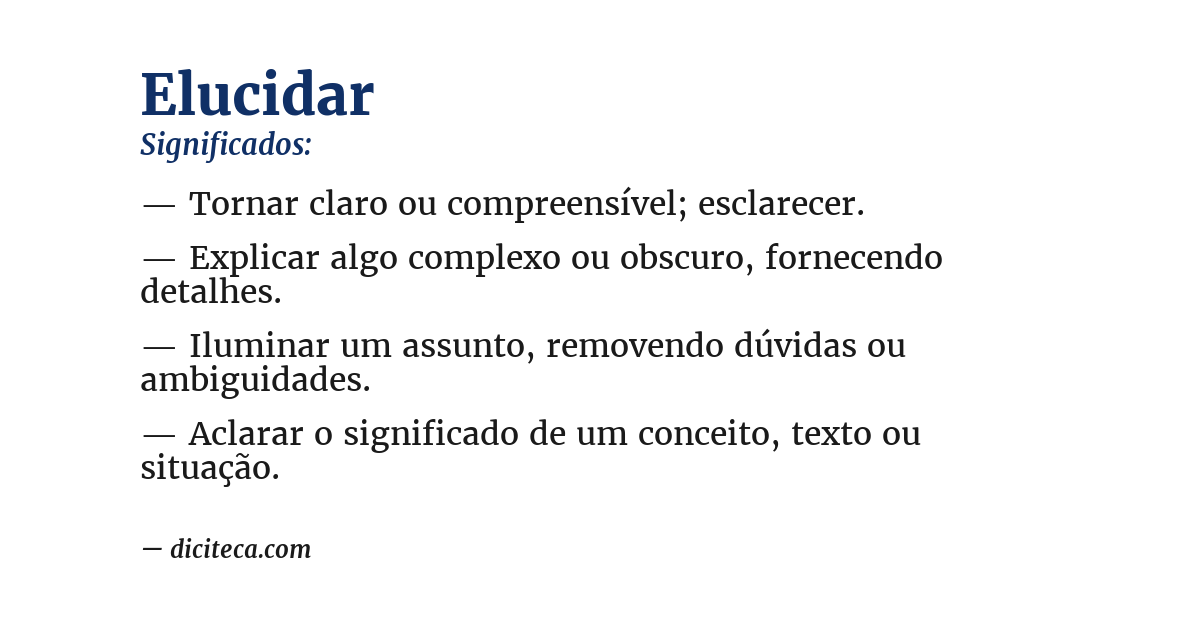 Significado de elucidar