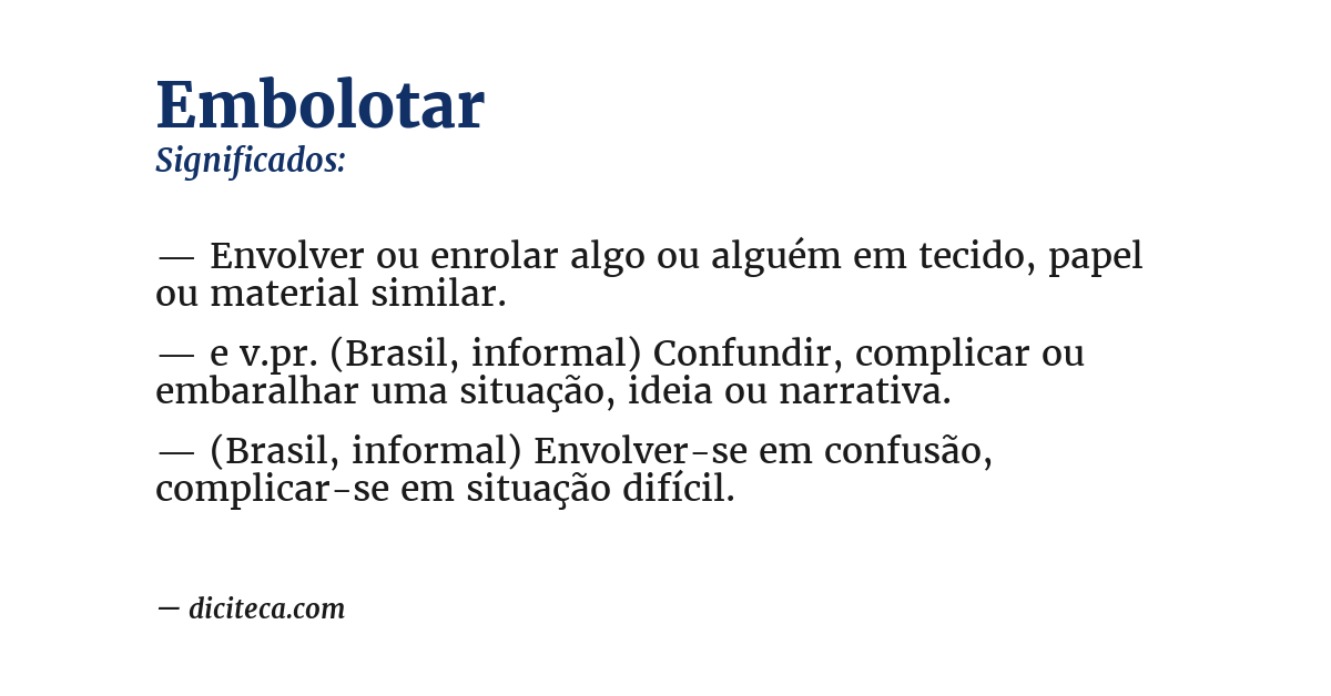 Significado de embolotar