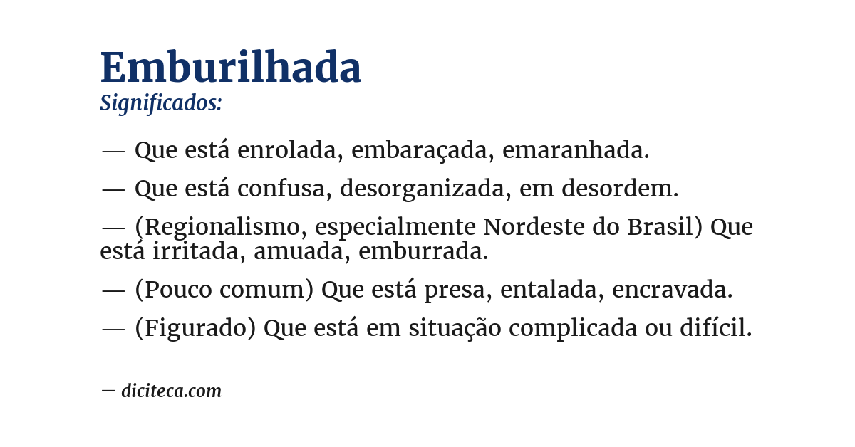 Significado de emburilhada