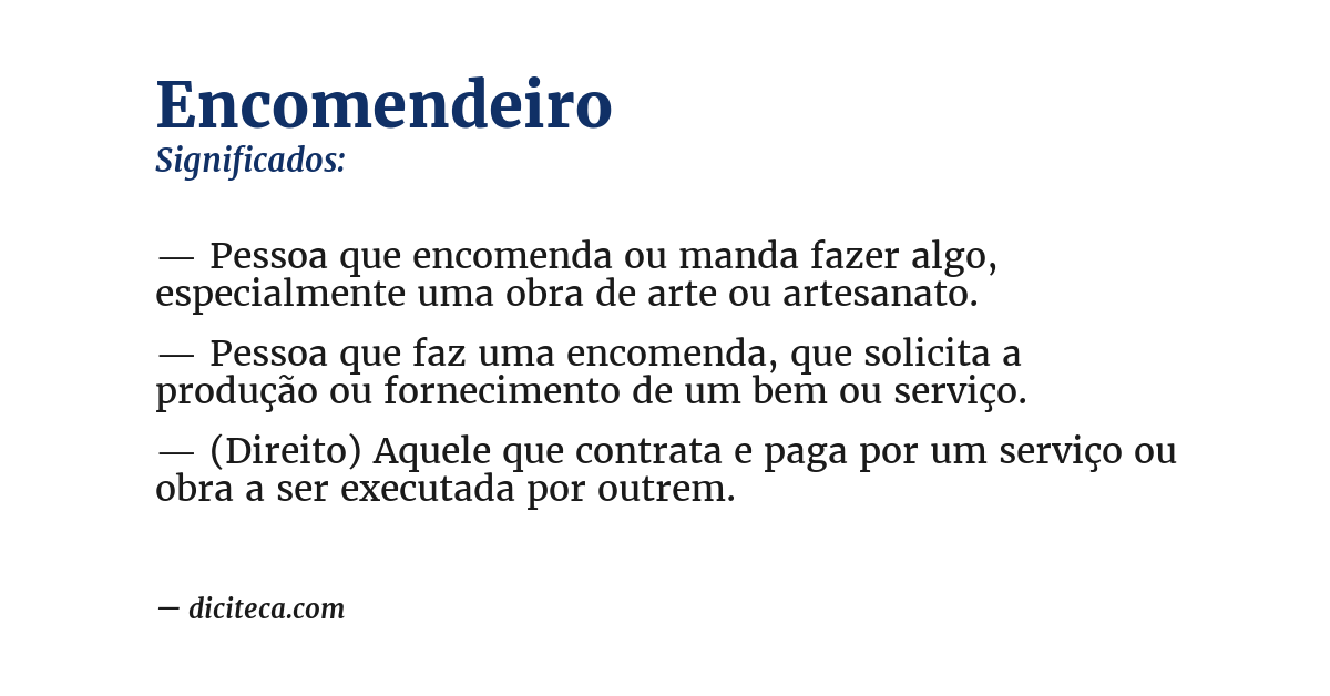 Significado de encomendeiro