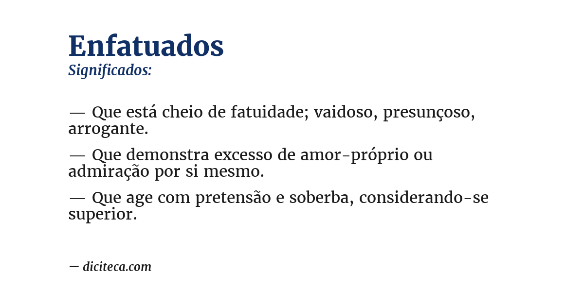 Significado de enfatuados