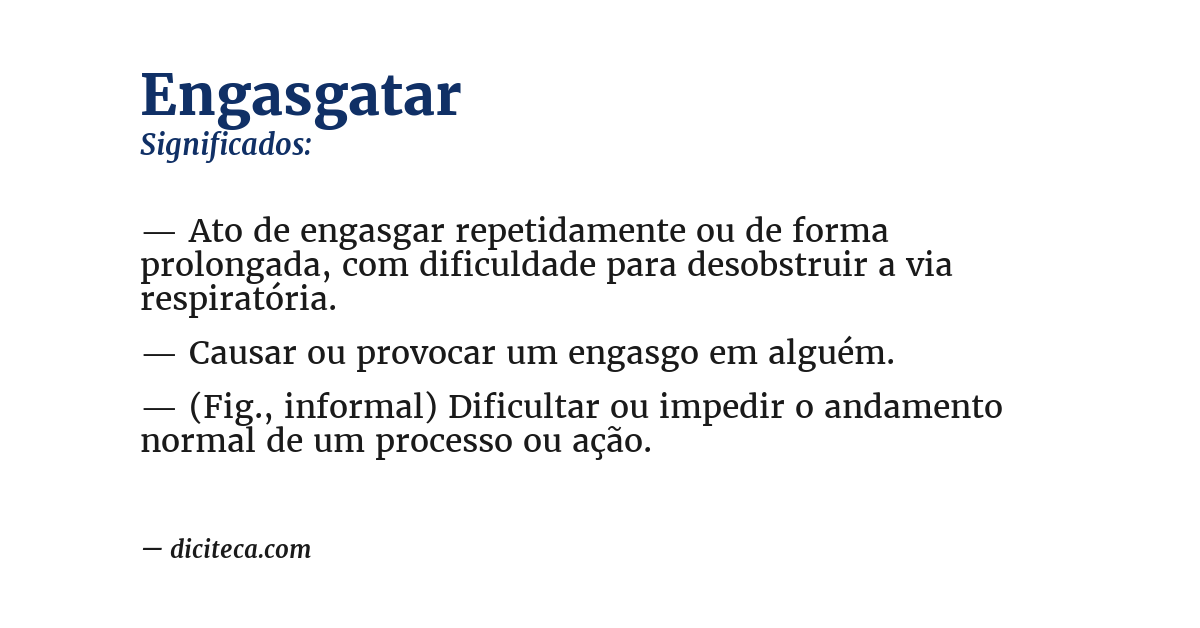 Significado de engasgatar