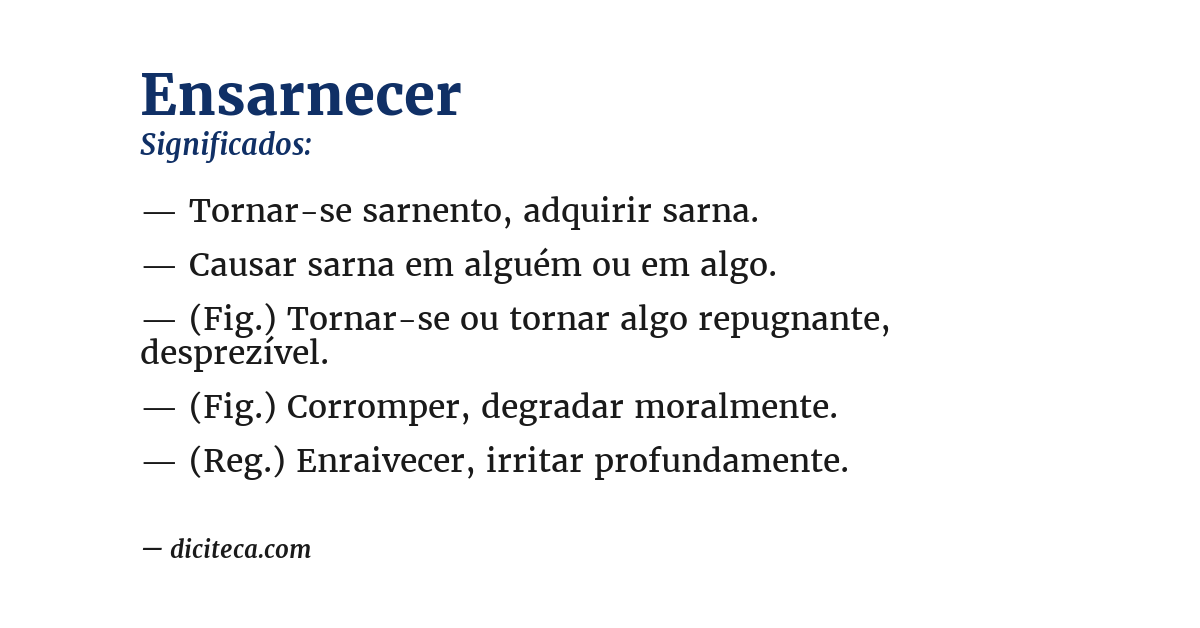 Significado de ensarnecer