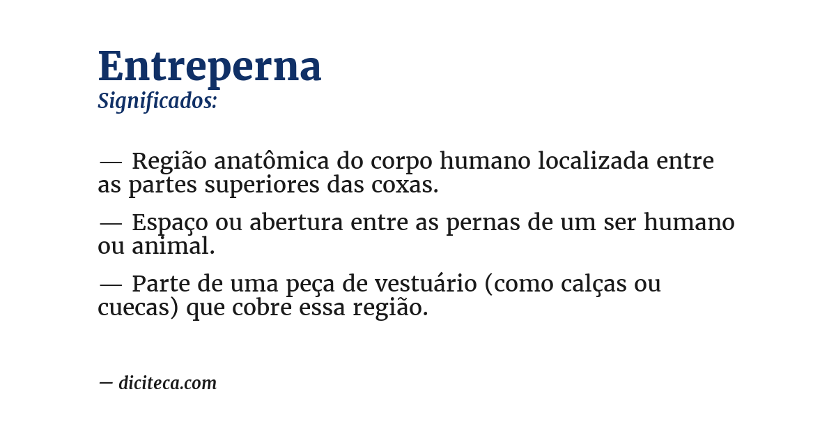 Significado de entreperna