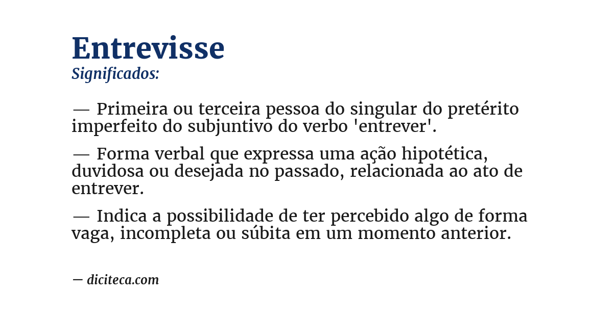 Significado de entrevisse