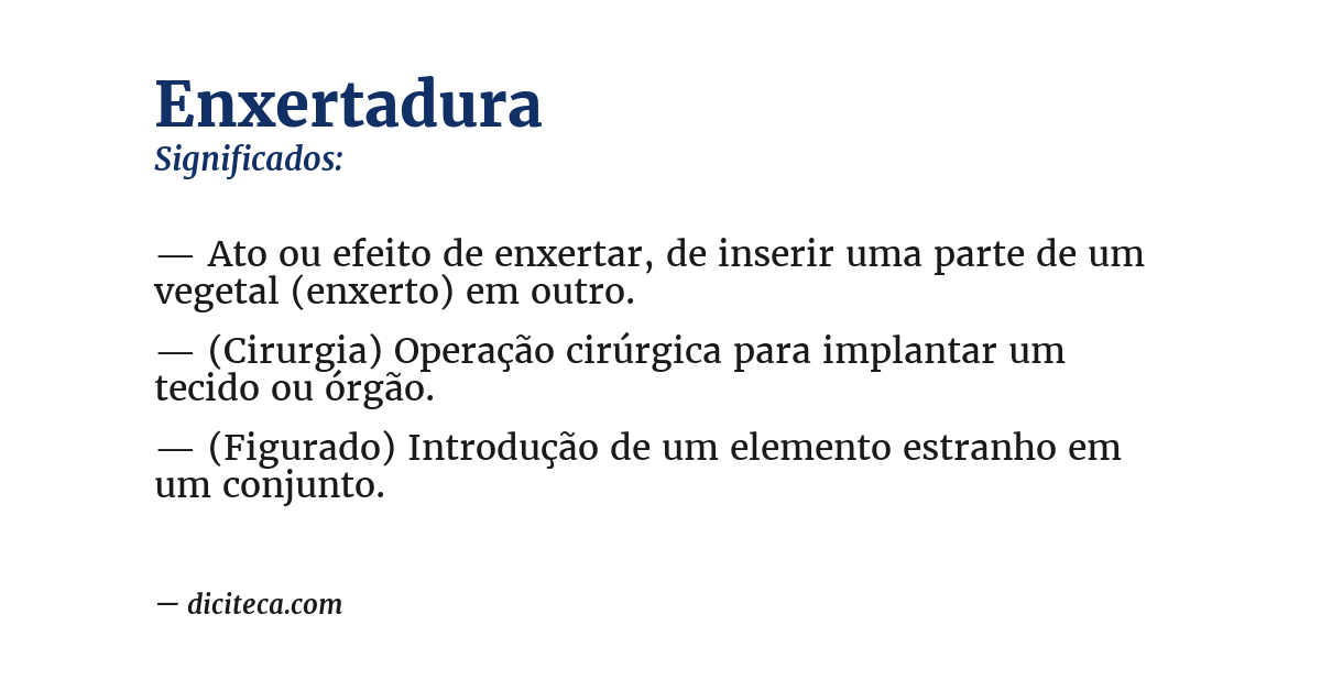 Significado de enxertadura