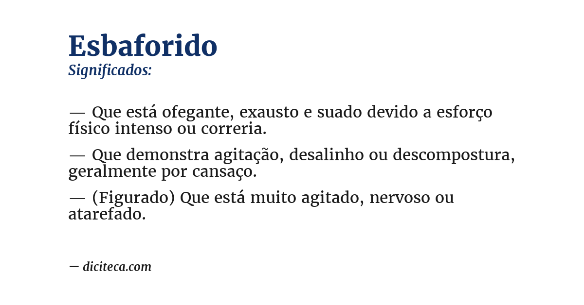 Significado de esbaforido