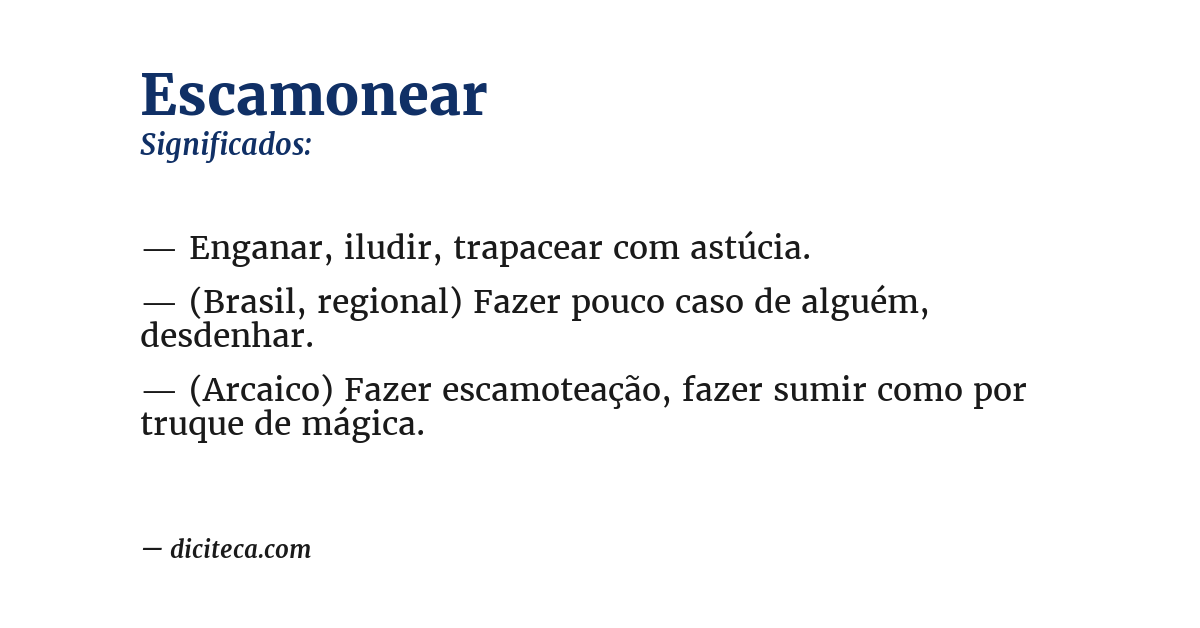 Significado de escamonear