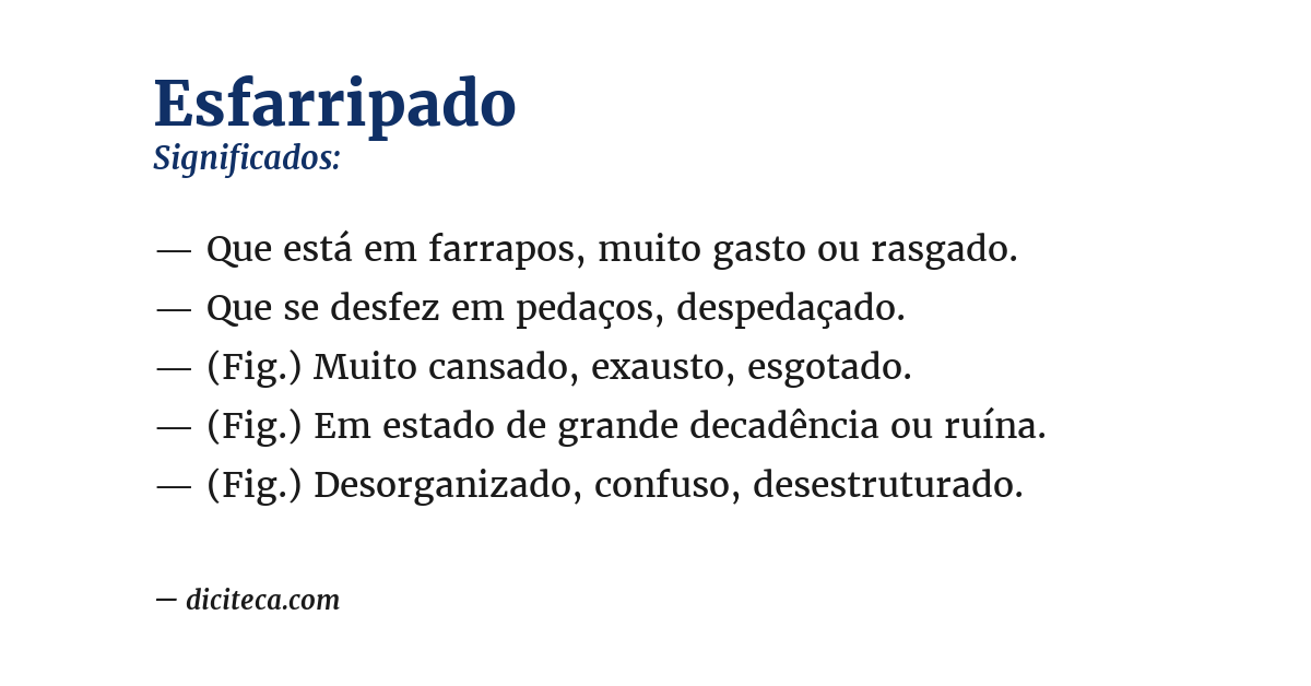 Significado de esfarripado