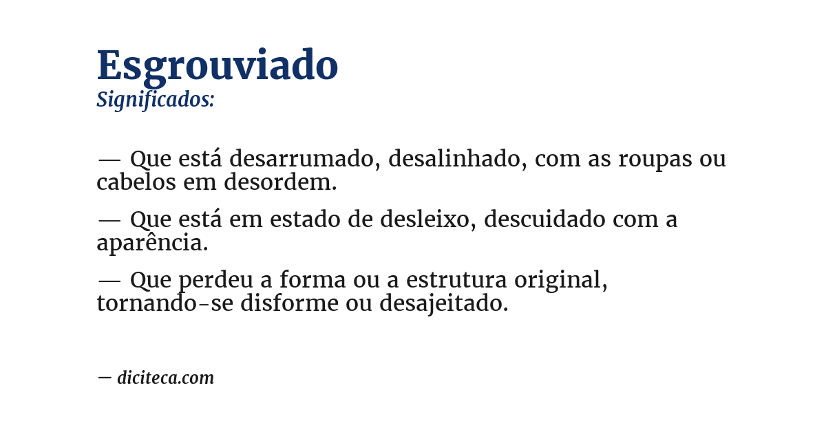 Significado de esgrouviado