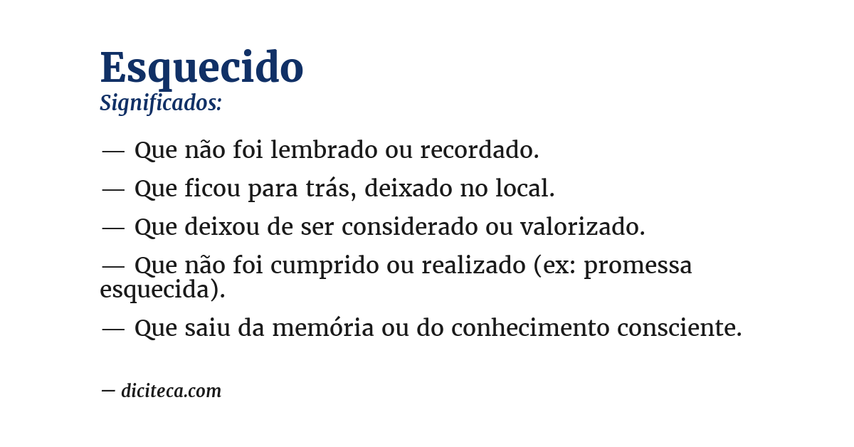 Significado de esquecido